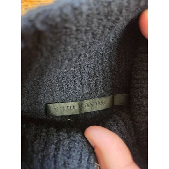 Jenni Kayne Merino Boucle Half Zip In Black Sz XS - Picture 3 of 6